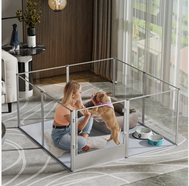 ACRYLIC PLAYPEN ENCLOSURE - PUPPY RABBIT SMALL ANIMAL - WITH MAT