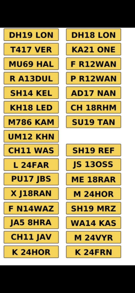 ASIAN PRIVATE NUMBER PLATE
