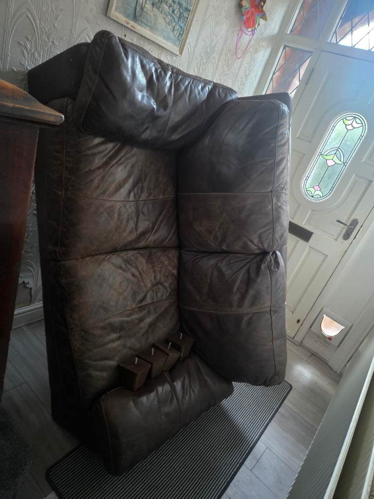 Free brown leather sofa 