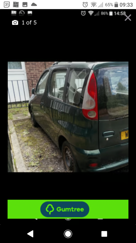 (parts only) Toyota yaris verso 2000-06(spare parts)