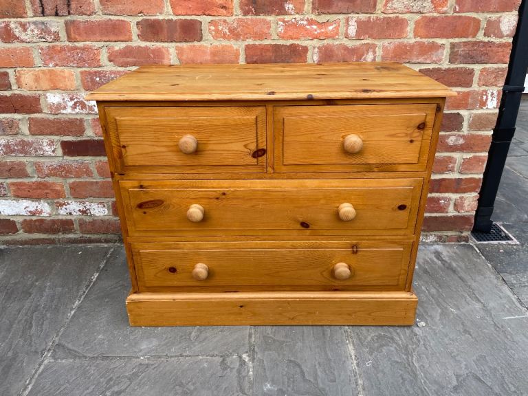 Solid Pine Chest of Drawers - Good Condition 