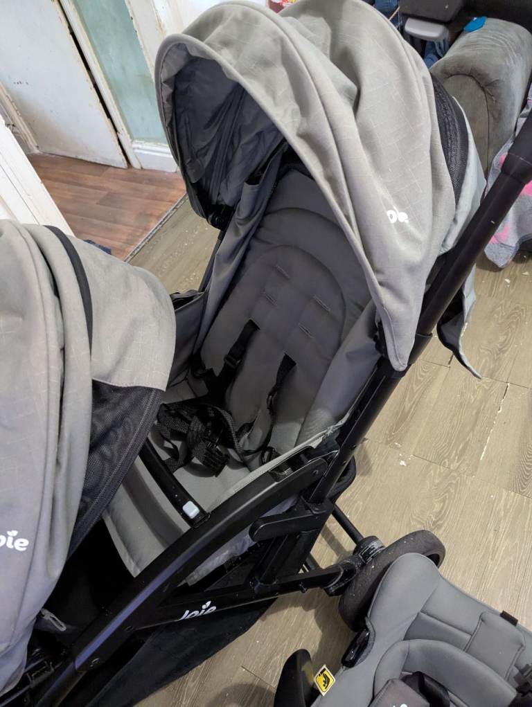 Double joie pram with car seat included 