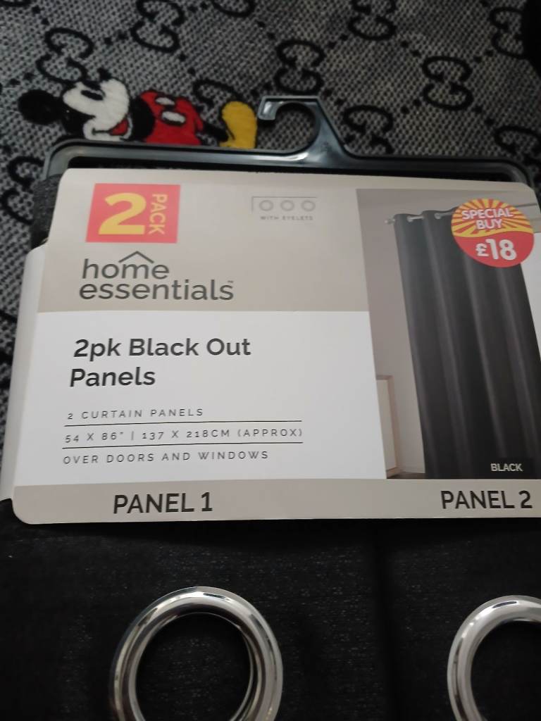 Brand New Home Essentials Black Out Curtains – 2 Pack