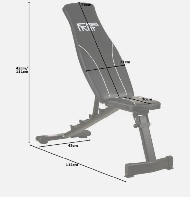 Mirafit Folding Home Gym Bench With Dumbbells & Storage Rack