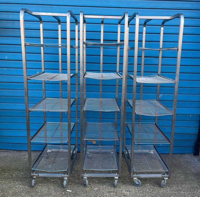 FREE DELIVERY x3) 5 shelves Display & Retail Picking Trolley, in good condition.