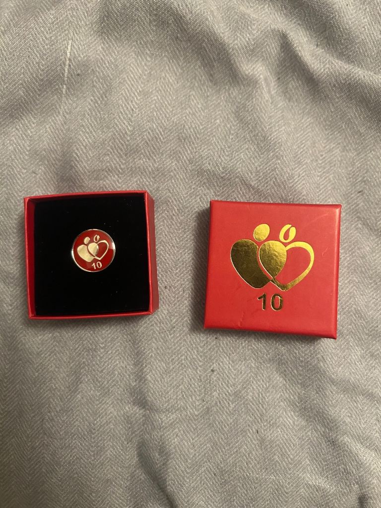 10 Blood Donations Commemorative Lapel Pin Badge (Enamel)