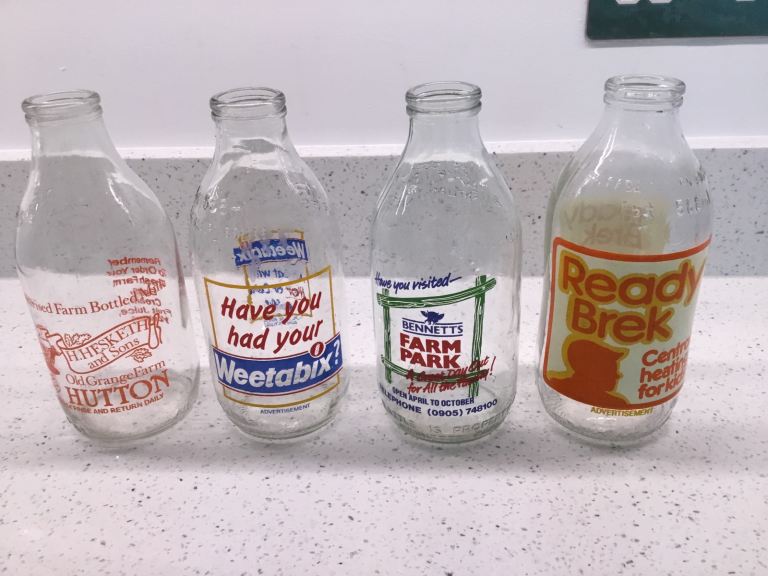 Milk bottles