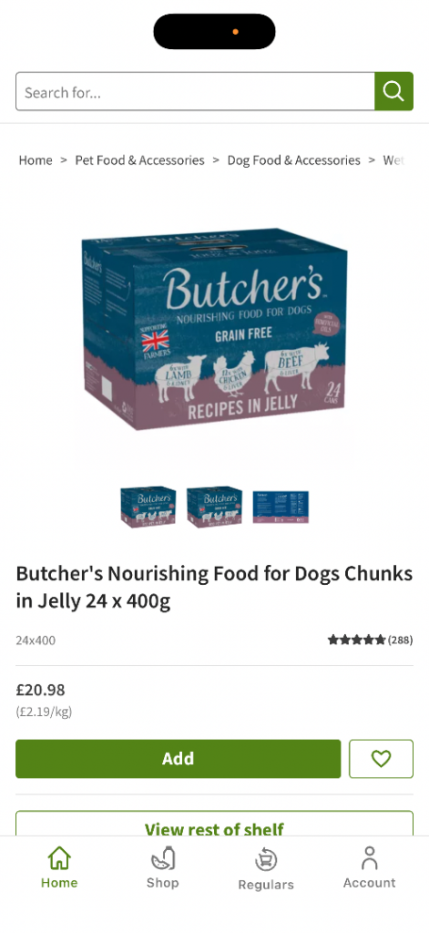 24x400g. Nourishing foods for dogs butchers jelly 