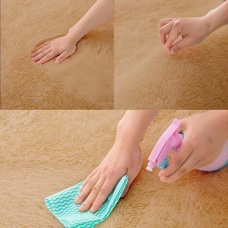 Khaki Soft Rug Stain Resistant & Anti-Slip Backing (180x270cm)