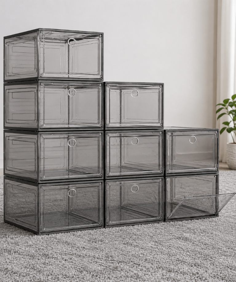 Shoe Storage Boxes | 9 Pieces (Black)