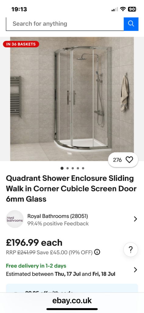 Shower door new