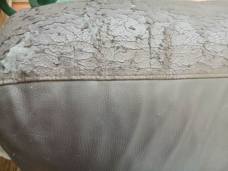 Free 2 seater brown leather sofa