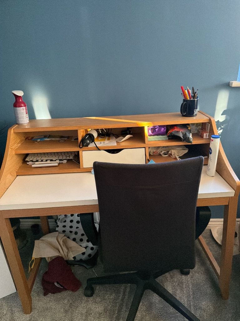 Desk with chair - Items on desk not included.