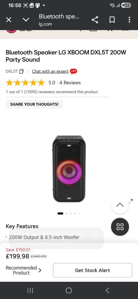 Xboom party link heavy speaker LG