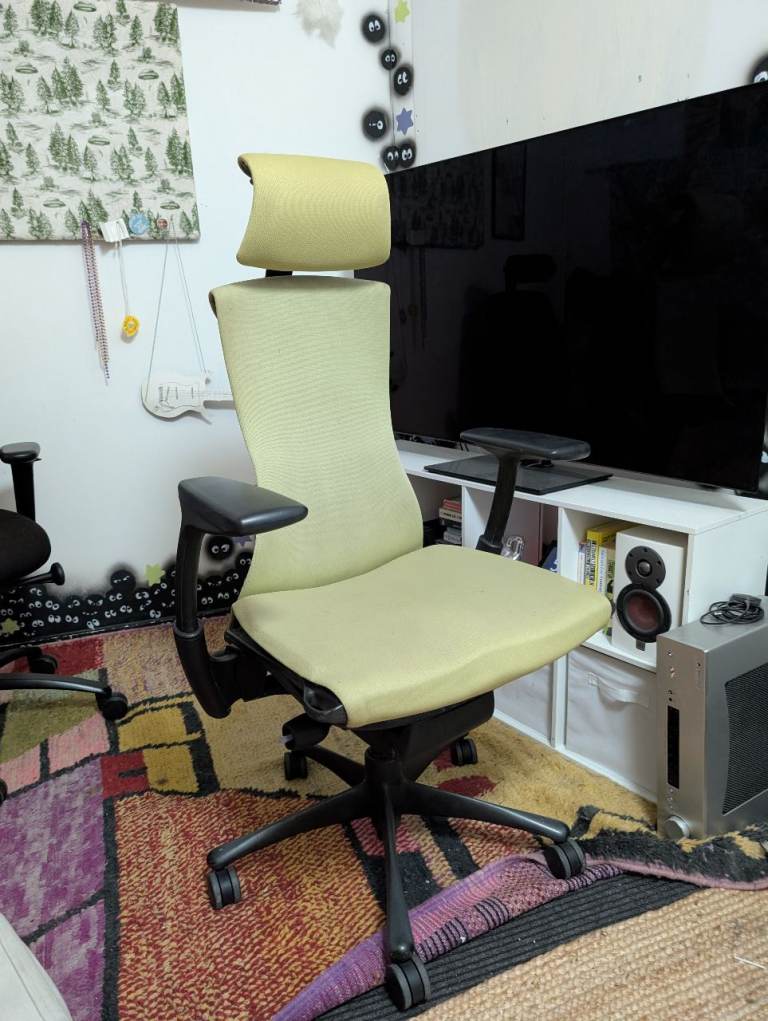 Herman Miller Embody - rare Lime Green colour, matching Atlas headrest. 