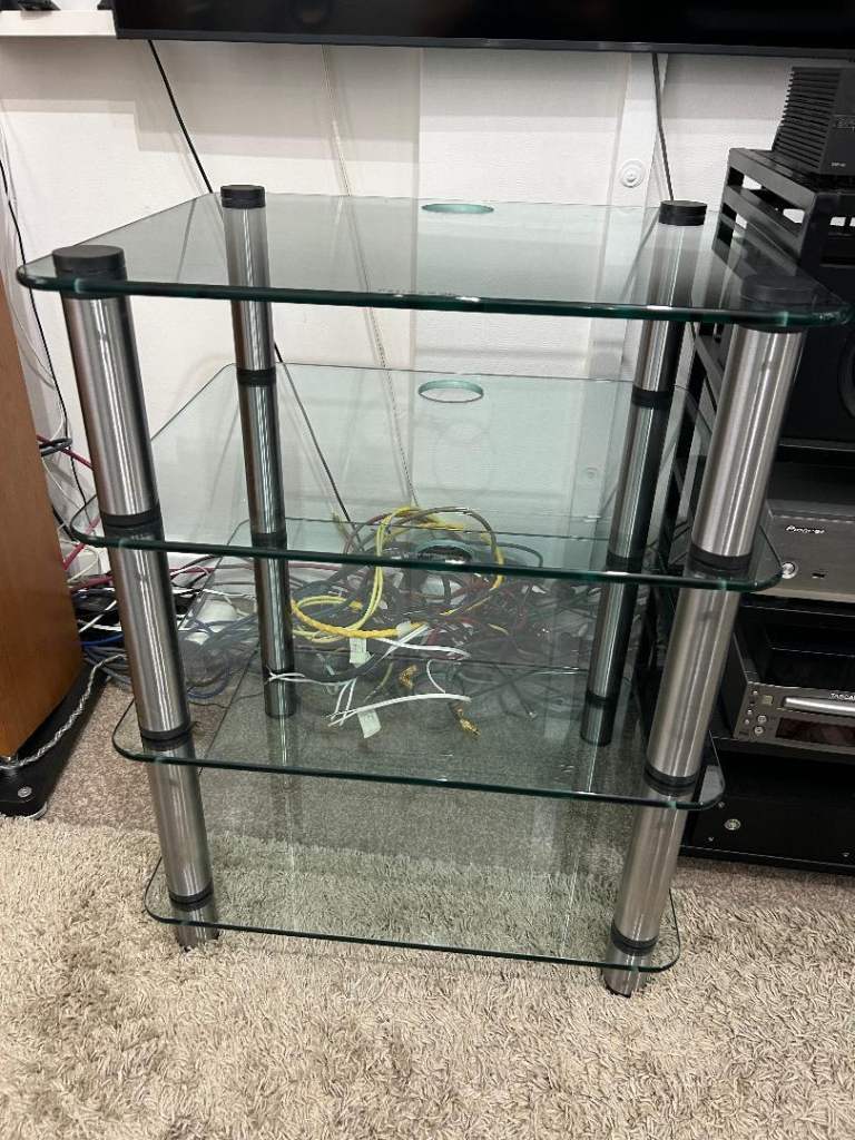 Optimum hi fi rack stand with 10mm thick glass
