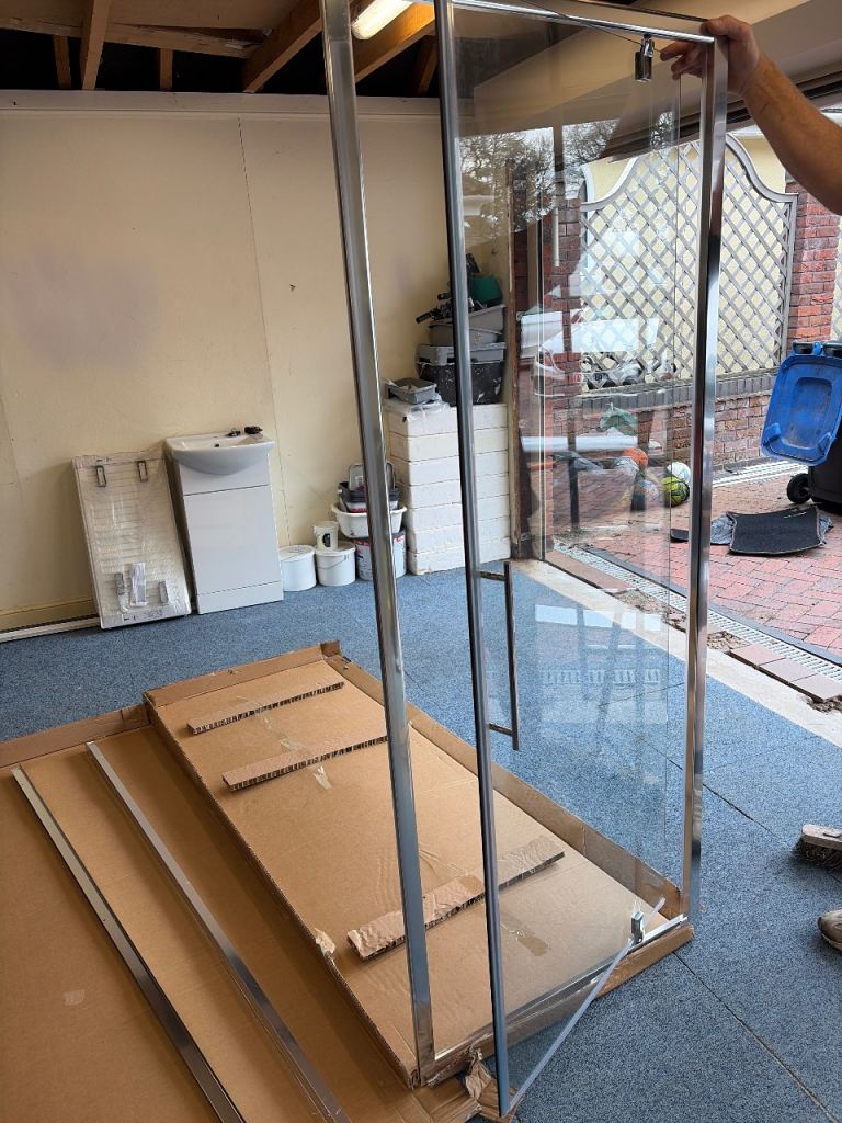 Eastbrook shower screen pivot door stainless steel