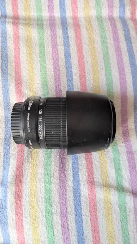 Canon EF-S 55-250 mm IS STM Lens with Lens Hood and Caps