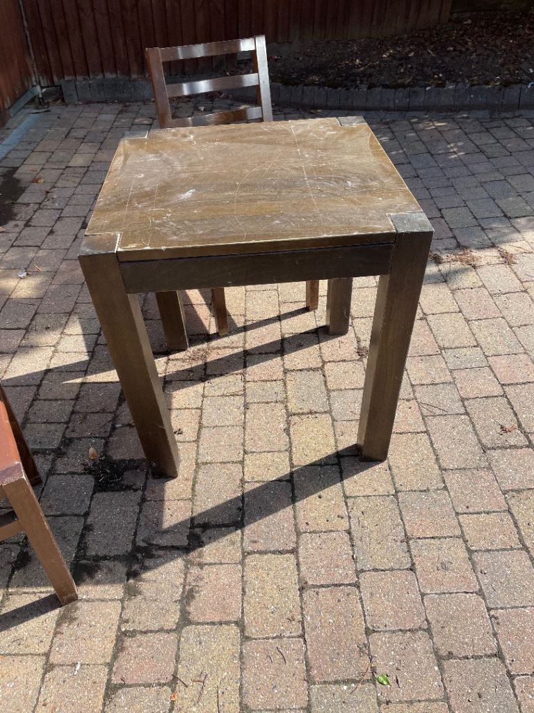 Wooden Dining Table and Chairs Set – Fair Condition