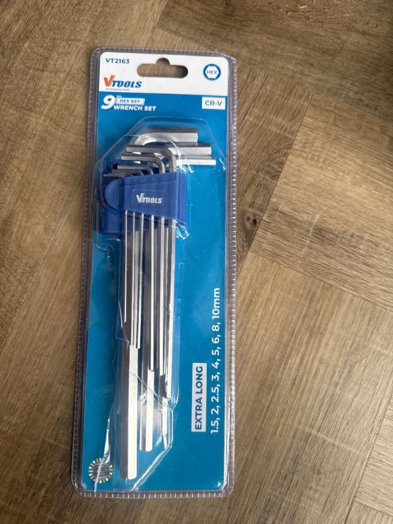 VTools 9 Piece Hex Allen Key Wrench Set – New