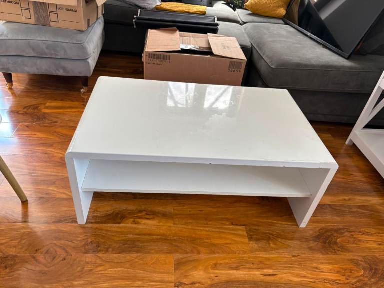 White High Gloss Coffee Table – Good Condition
