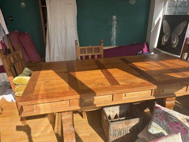 Final Reduction!!!!!!!! Spanish Style Dining Table in Solid Oak, £225. ...