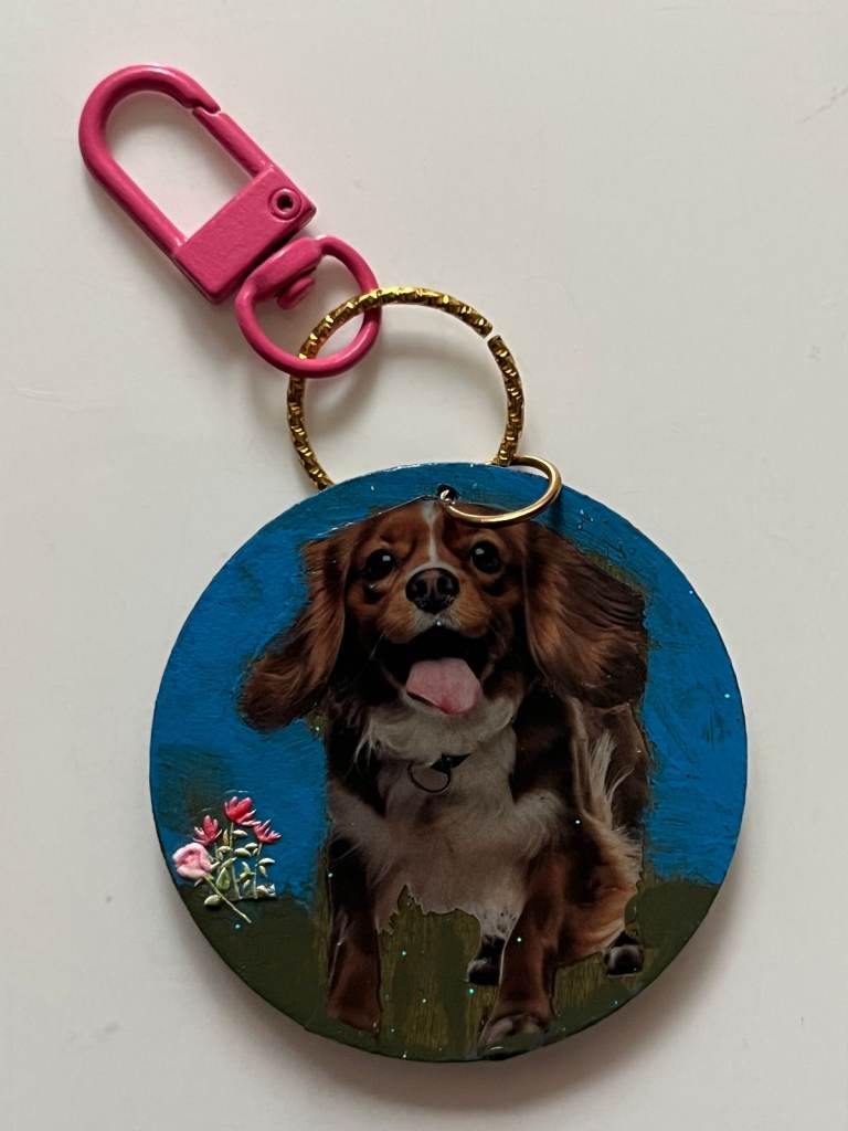HAND CRAFTED KEY RING / BAG CLIP - CAVALIER KING CHARLES SPANIEL