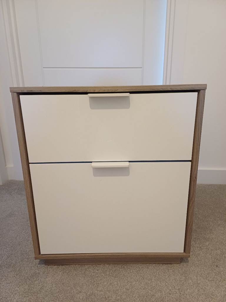 White Chrome Bedside Table