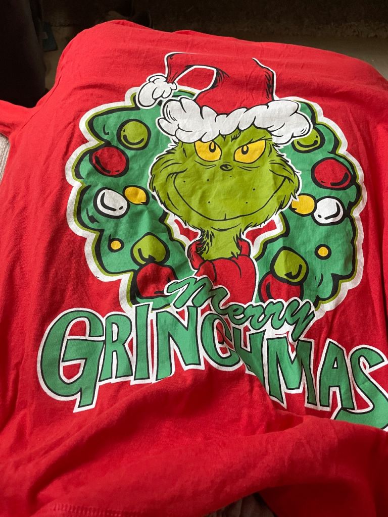 Grinch Christmas Pyjamas Set - Red & White, Size M