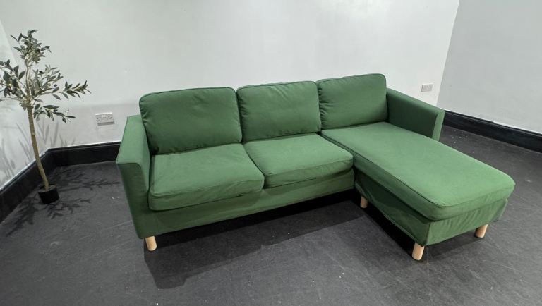 IKEA Green Chaise Style 3 Seater Sofa  Chaise be can go either side  £250 Free Local Delivery 