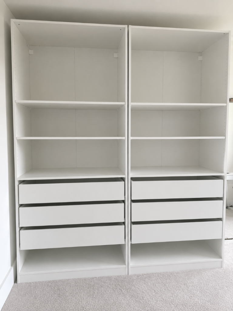 Ikea pax open wardrobe and drawers 