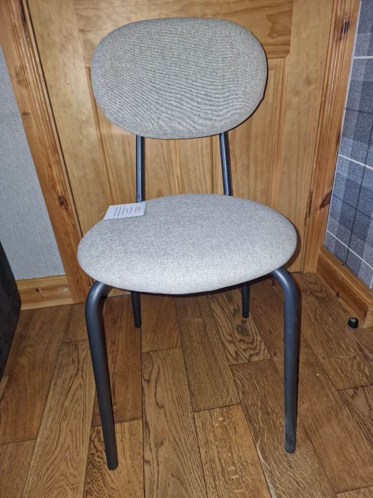 MALT Dining chair MALT sand fabric, black legs.  New