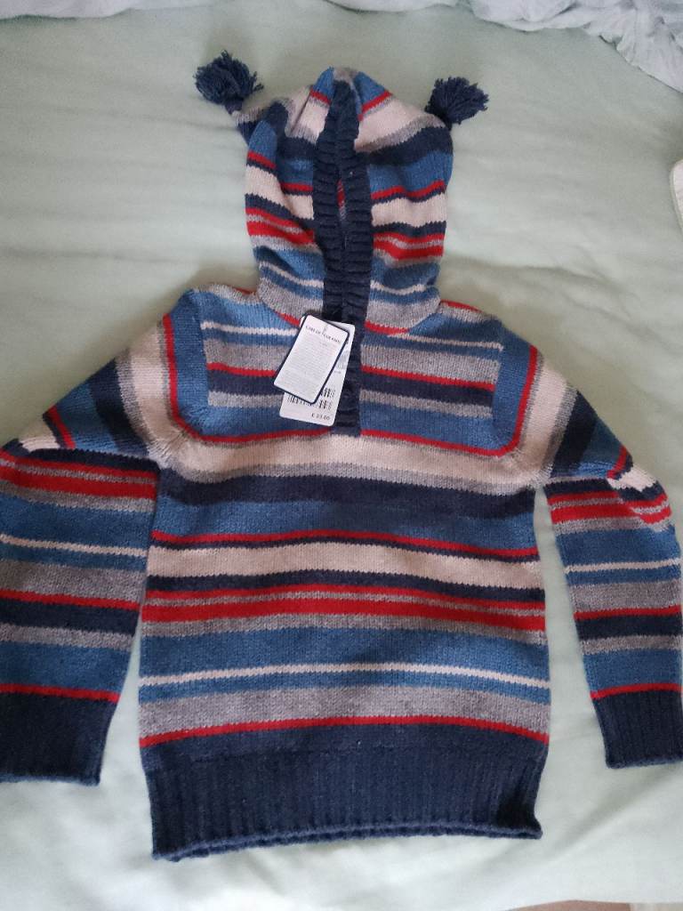 STRIPED HOODED JUMPER 3-4 YEARS - MAKE JO JO  MAMAN BEBE - NEW