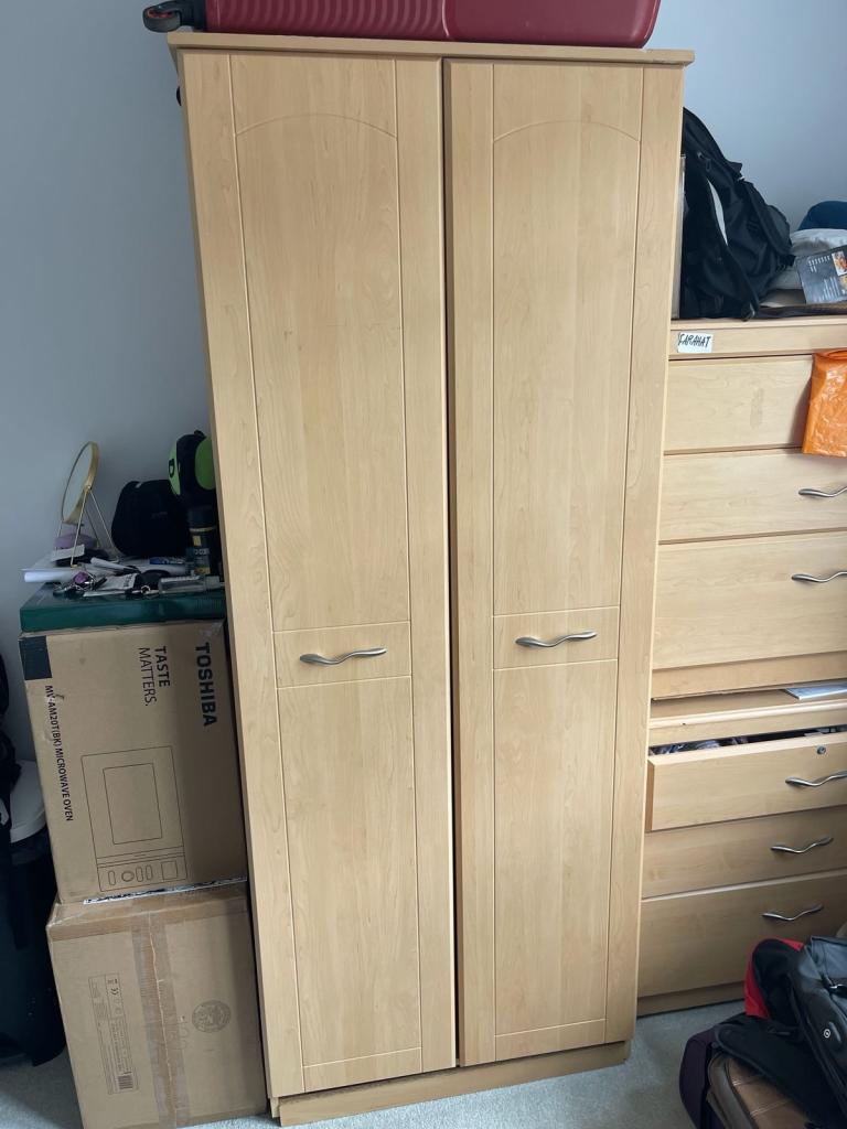 Wardrobe + 2 Chests of Drawers – Good Condition – Collection Before 30/05
