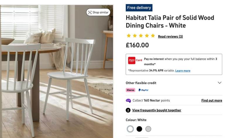 HABITAT TALIA CHAIRS - LIKE NEW, absolutely like new, only 18 months old