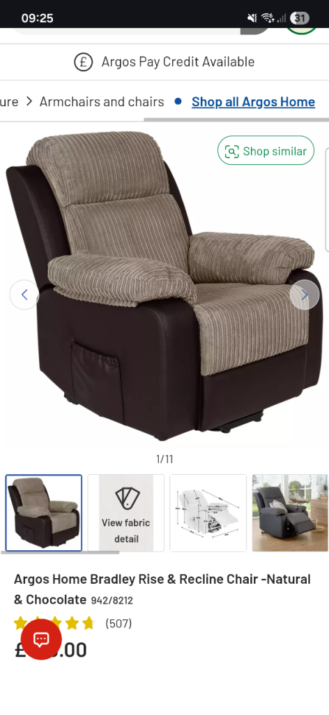 Argos bradley electric recliner free to a good home