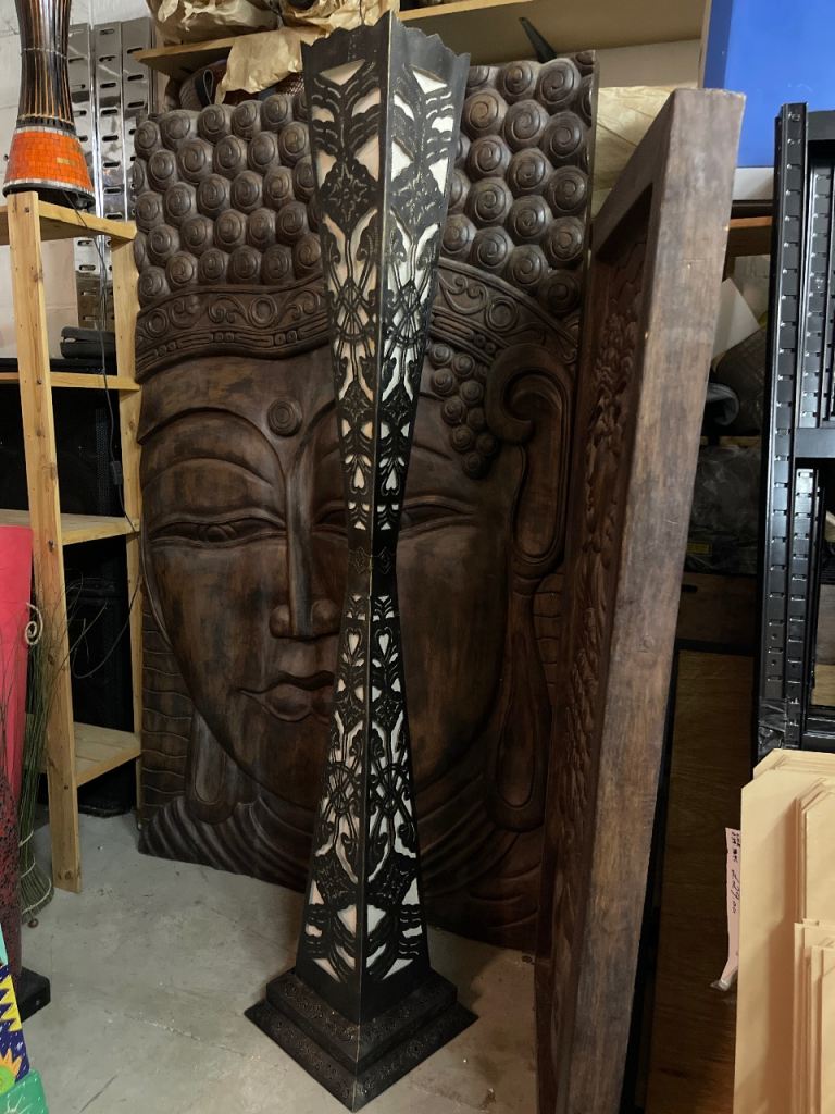 Carved metal lampshades