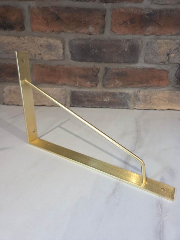 6 x brass shelf brackets 
