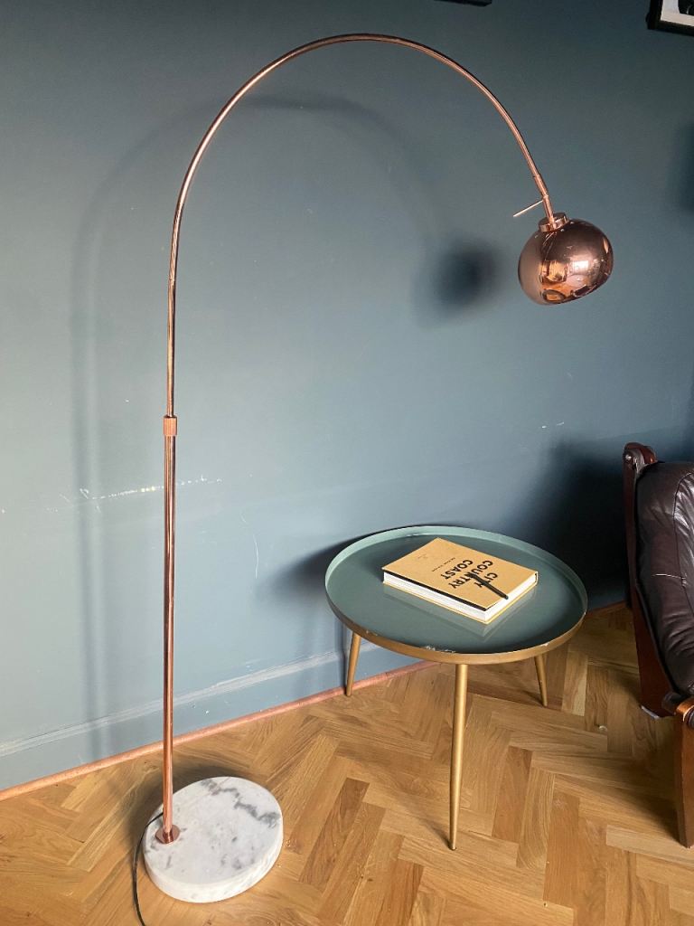 M&S Marble and Copper floor lamp - adjustable - arch 
