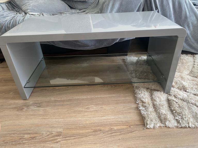 Stylish Grey Glass Coffee Table - Good Condition