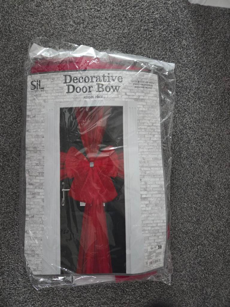 New Red Decorative Door Bow - Christmas Decoration