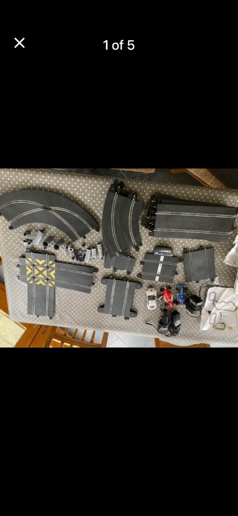 Scalextric set with extra track and car