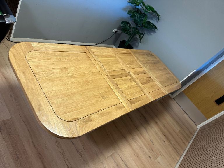 Oak Furnitureland - Hercules Solid Natural Oak Extending 10 or 12 Seator Dinning Table