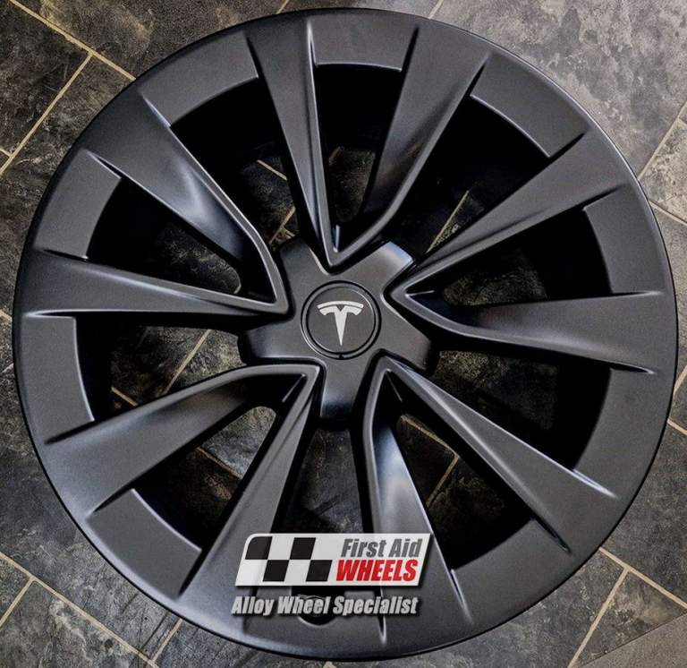 R626BS Swap TESLA MODEL 3 4x 19'' GENUINE REFRESH SATIN BLACK ALLOY WHEELS