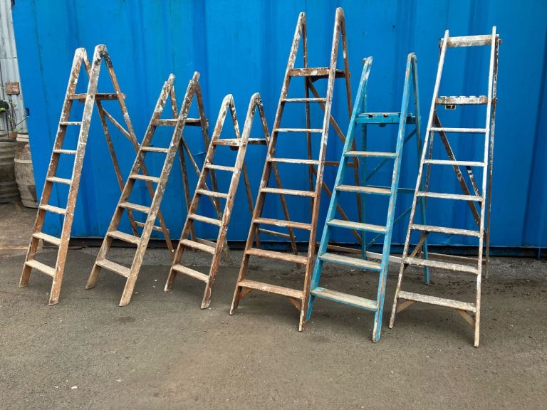 Vintage Wood Steps Ladders  Delivery