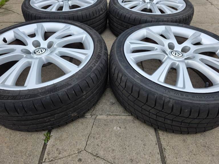 18" ALLOY WHEELS for VW CADDY / GOLF, AUDI A3, SEAT LEON, SKODA OCTAVIA SUPERB with very good tyres
