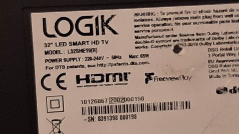 Logic 32 Smart LED TV Remote Control, Internal Power and Main Boards Available