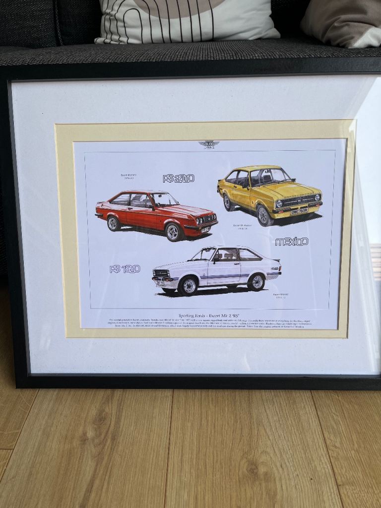 Framed Ford Escort MK1 & MK2 Print – Good Condition