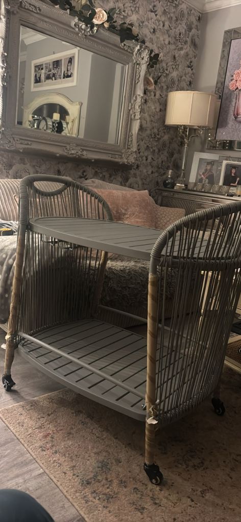 Grey drinks trolley 