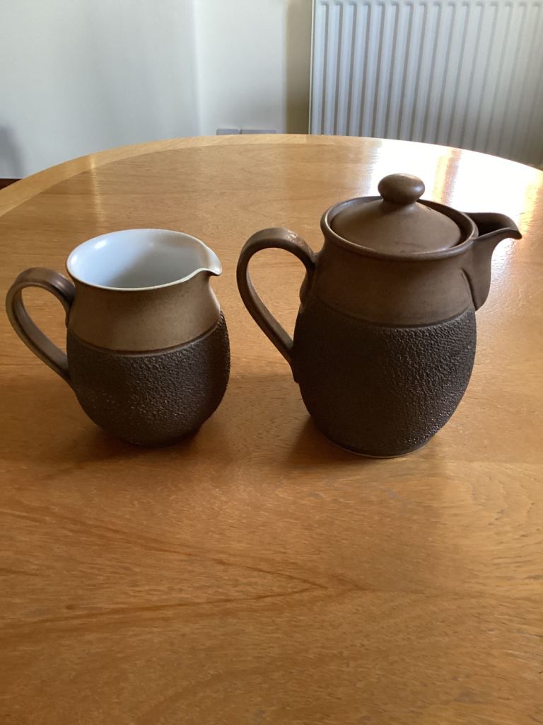 Denby Vintage Rustic Stoneware Teapot and Milk Jug Set